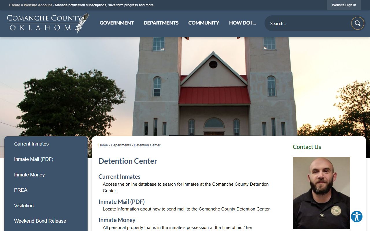 Comanche County Detention Center inmate records and jail roster page