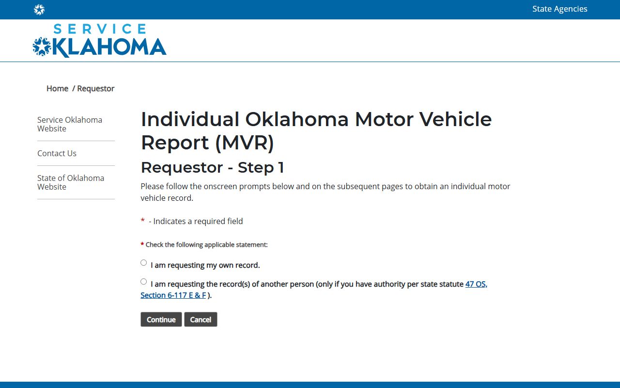 Comanche County traffic court records compared with the Service Oklahoma state driver record portal